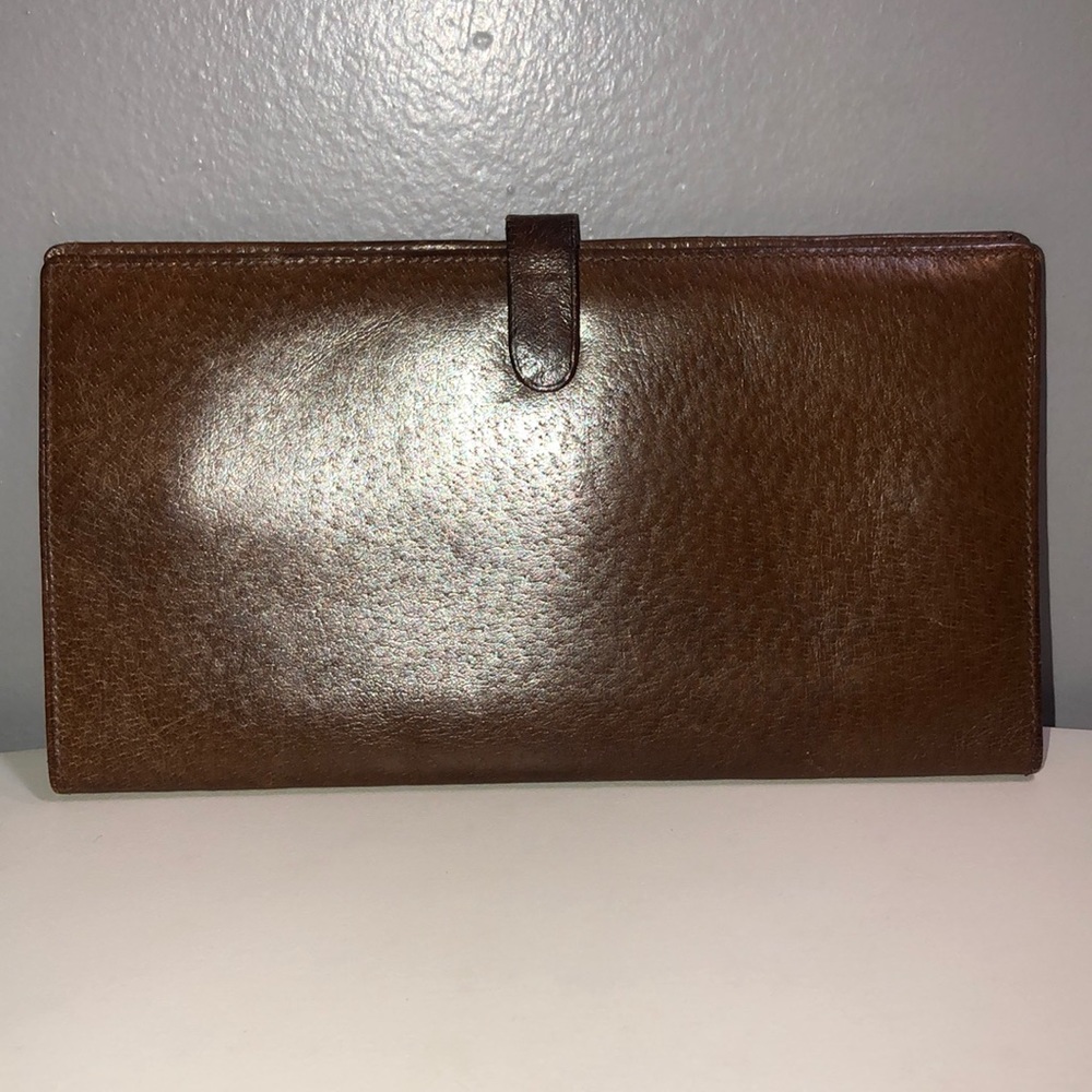 Vintage pig skin leather travel documents wallet